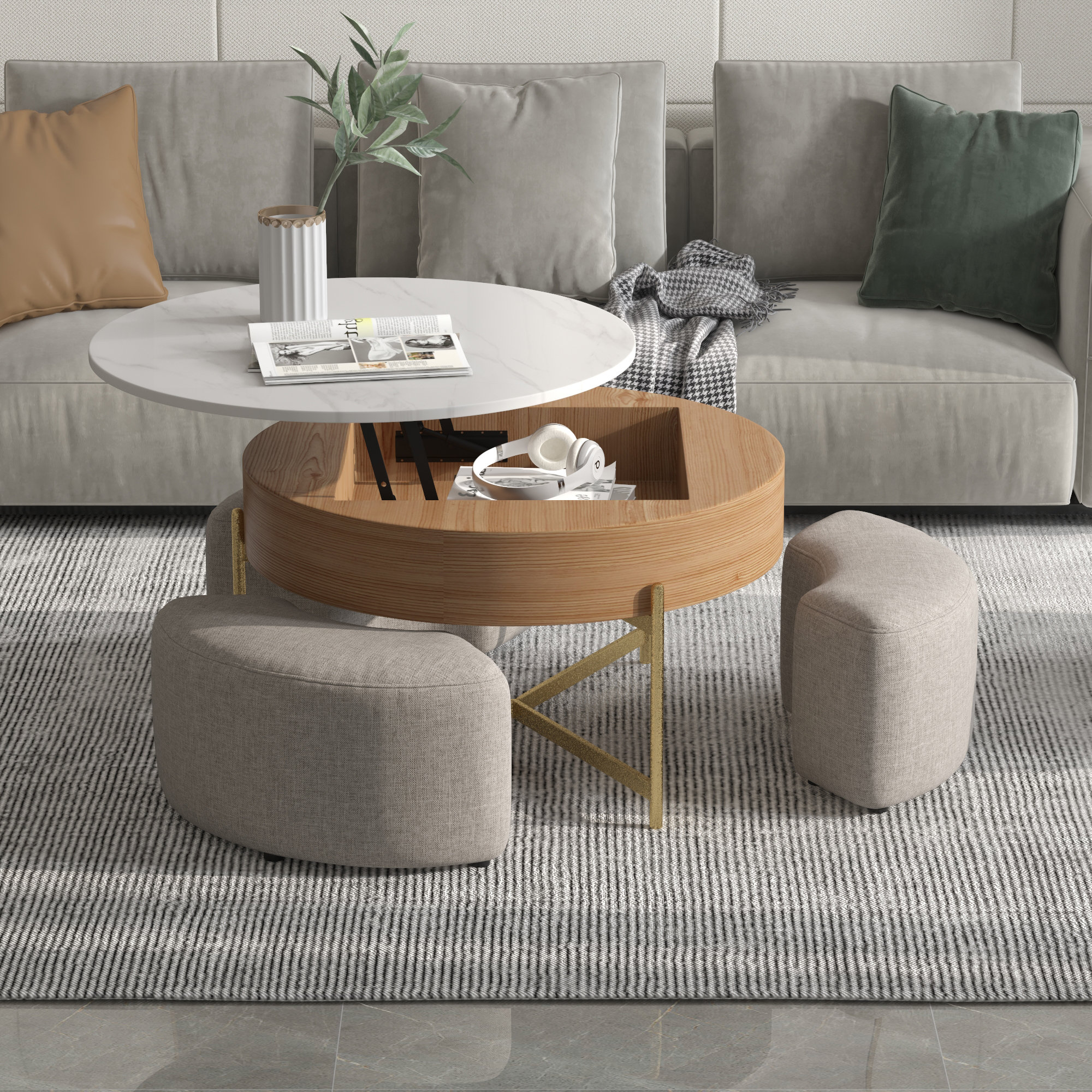 【cornice】COFFEE TABLE Gotham Cognac Coffee Table From TOV | Coleman Furniture
